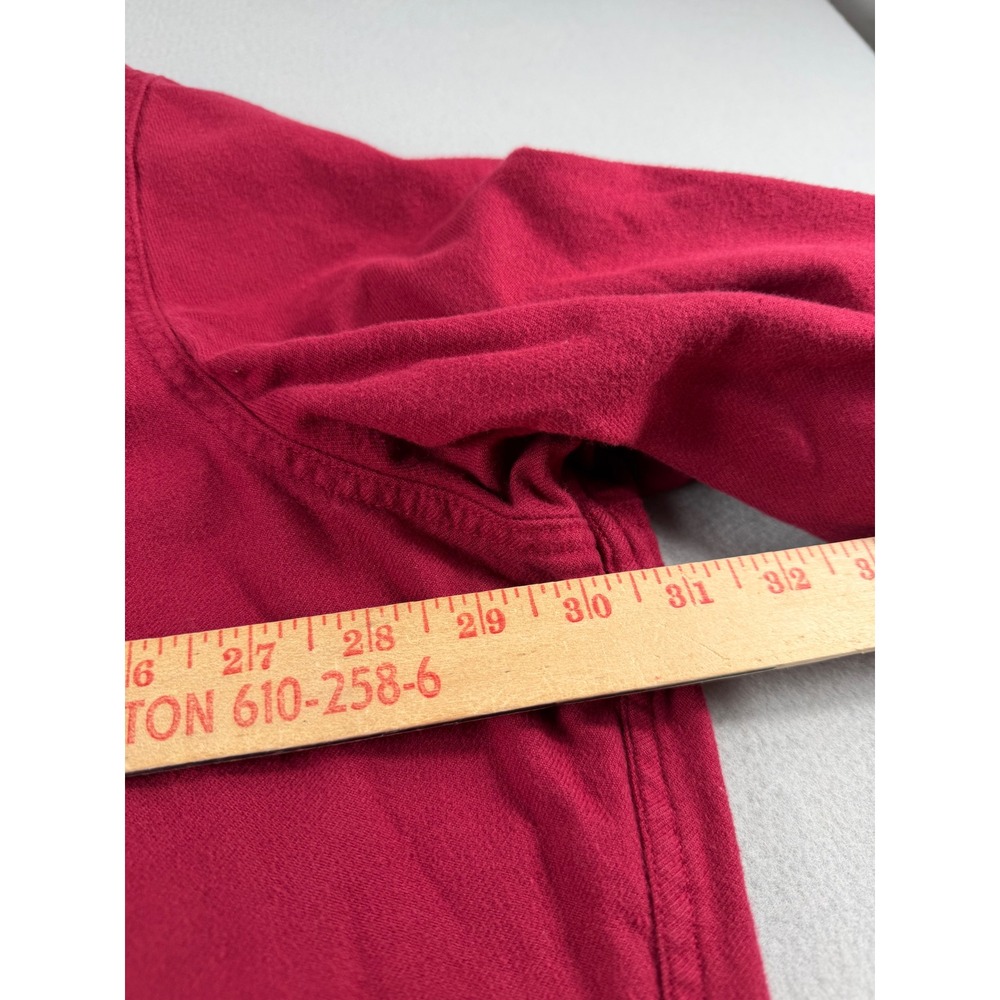 Eddie Bauer Mens TXXXL Relaxed Fit Long Sleeve Button Down Shirt Dark Red Cotton - Picture 4 of 8